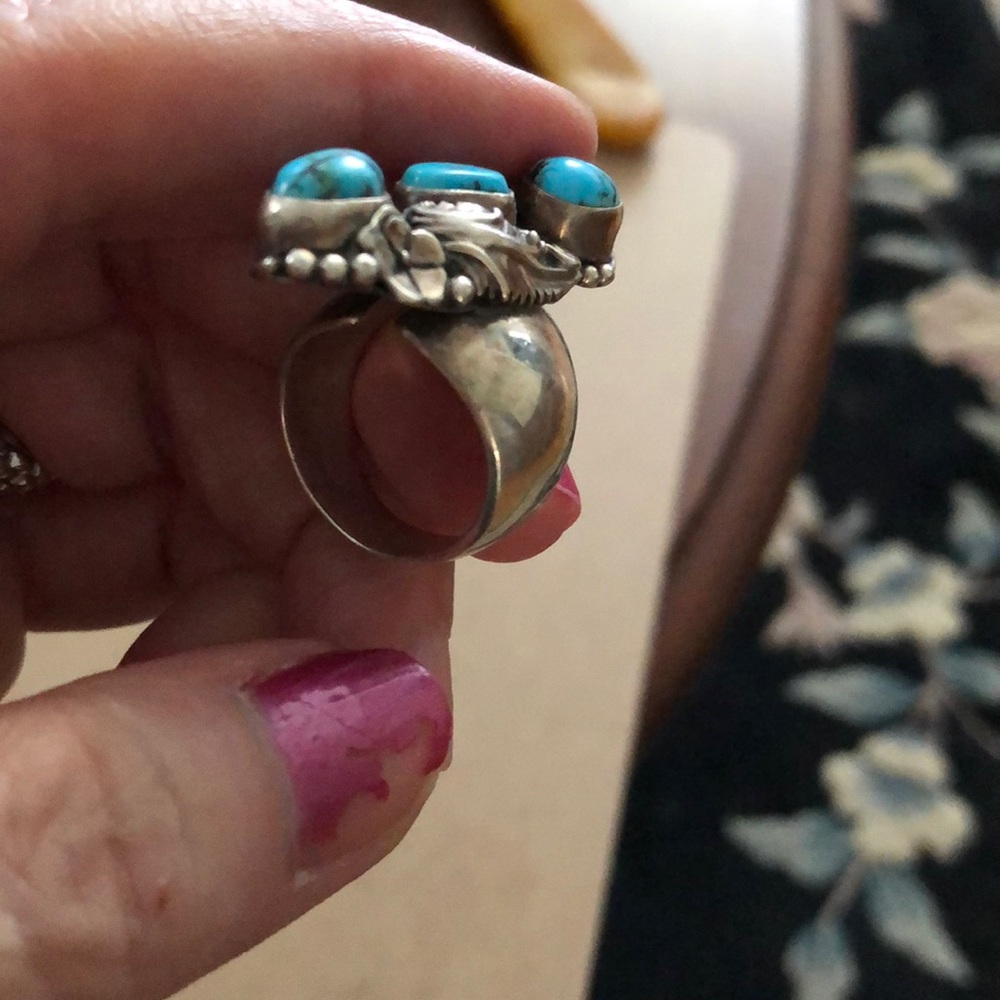 Turquoise sterling silver ring - Picture 3 of 3